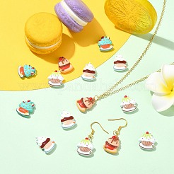 16個4スタイル亜鉛合金ペンダント  ケーキ  焼き付け塗料  ミックスカラー  16.5~18x13~15x5~5.5mm  穴：1.2mm  4個/スタイル&nbsp;FIND-CJ0005-31