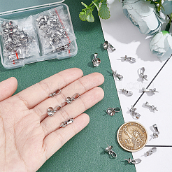 80個 4スタイル 304ステンレススチールカップペグベイル  片穴パーツ用  ステンレス鋼色  13~15.5mm  穴：6x3mm  ピン：1.2~1.3mm  20個/スタイル&nbsp;FIND-UN0001-25P