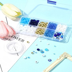 DIY イーブルアイ ランプワーク & ガラスビーズ ブレスレット ジュエリー作成キット  ミックスカラー  4~8x0.8~8mm  穴：1~2.3mm&nbsp;DIY-FS0007-43