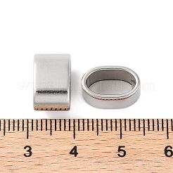 変色しない304ステンレススチール製スライドチャーム  オーバル  ステンレス鋼色  7.5x12x8mm  穴：5x10mm&nbsp;STAS-S133-01P-01