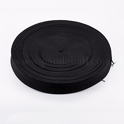 平らな弾性ゴムバンド  ブラック  25mm&nbsp;OCOR-WH0052-14A