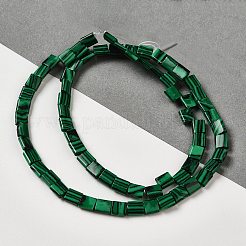 合成マラカイトビーズ連売り  2穴  長方形  5.5~6x5x2.5mm  穴：0.9mm  約69~70個/連  15.12~15.2インチ（38.4~38.6cm）&nbsp;G-F762-A11-01