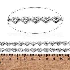 304ステンレススチールハートリンクチェーン  溶接されていない  スプールで  ステンレス鋼色  9.5x6x2mm&nbsp;CHS-B006-11P
