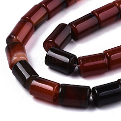 天然石瑪瑙ビーズ  連売り  染め  コラム  ココナッツブラウン  11.5~12.5x8.5mm  穴：1.2mm  約33個/連  15.35インチ（39cm）&nbsp;G-T131-71