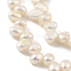 天然養殖淡水パールビーズ連売り  トップ掘削  研磨両側  グレード3 A  古いレース  4~5mm  穴：0.5mm  約36個/連  6.89インチ（17.5cm）&nbsp;PEAR-A006-15