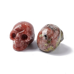 ハロウィンナチュラルセサミジャスパーホームディスプレイデコレーション  スカル  51x29x36mm&nbsp;DJEW-K015-38