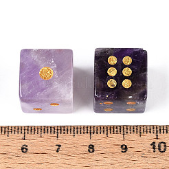 天然アメジスト彫刻キューブサイコロ  テーブルゲームをプレイするため  15~16.5x15~16.5x15~16.5mm&nbsp;T144-07G