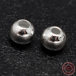 925スターリングシルバービーズ  シームレスなラウンドビーズ  銀  6mm  穴：1.5~1.6mm  約9個/3g&nbsp;LS-STER-F012-01I