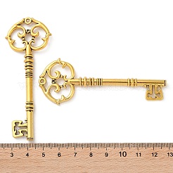 チベットスタイルの亜鉛合金の大きなペンダント  キー  アンティーク黄金  82x31x5.5mm  穴：2mm&nbsp;X-FIND-G075-01AG