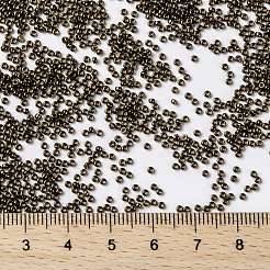 MIYUKIラウンドロカイユビーズ  日本製シードビーズ  15/0  メタリックカラー  （rr457)メタリックダークブロンズ  1.5mm  穴：0.7mm  約250000個/ポンド&nbsp;SEED-G009-RR0457