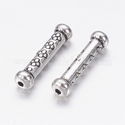 チベット風合金ビーズ  チューブ  アンティークシルバー  鉛フリー＆カドミウムフリー＆ニッケルフリー  22x5.5mm  穴：1.5mm&nbsp;X-LF10957Y-NF