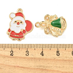 合金クリスマスシリーズエナメルペンダント  混合形状  ゴールドカラー  ミックスカラー  12~25.5x12~25.5x1.5~5mm  穴：1~2mm  38個/セット&nbsp;FIND-U010-04