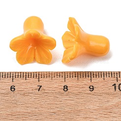 染色された合成珊瑚彫刻ビーズ  花  オレンジ  17x18mm  穴：1.4mm&nbsp;GG-CBAE64B-01B-02