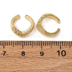 真鍮マイクロパヴェクリアキュービックジルコニアC字型カフイヤリング  18KGP本金メッキ  8x7.5x4.5mm&nbsp;EJEW-D328-09G-03