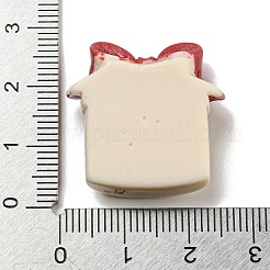 クリスマス 不透明樹脂 デコデン カボション  ファイヤーブリック  ボックス  25x25x10mm&nbsp;RESI-B022-01D