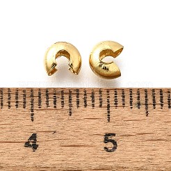 304ステンレススチール製クリンプビーズカバー  18KGP本金メッキ  5.5x4.5x3.5mm&nbsp;STAS-P239-34G-04