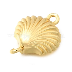 真鍮製コネクタチャーム  シェル形状リンク  18KGP本金メッキ  17.5x13x4mm  穴：1.4mm&nbsp;KK-C121-02G