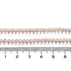 ガラスビーズ連売り  多面カットそろばん  ロンデル  淡い茶色  2.3~2.7x2mm  穴：0.4mm  約135~140個/連  26~27cm&nbsp;EGLA-A034-T1mm-D20