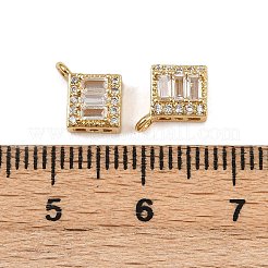 真鍮製マイクロパヴェキュービックジルコニアペンダント  長持ちメッキ  カドミウムフリー＆鉛フリー  丸カン付き  ゴールドカラー  10x8x4mm  穴：1.2mm&nbsp;KK-A257-12A-G