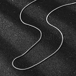 変色しない304ステンレススチールのスネークチェーンネックレス  カニカン付き  ステンレス鋼色  17.7インチ（45cm）  0.9mm&nbsp;X-STAS-F094-24P