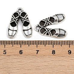 合金のチベット風チャーム  バレエスリッパ  アンティークシルバー  20x16x3.5mm  穴：2mm  約467個/1000g&nbsp;TIBE-B003-13AS