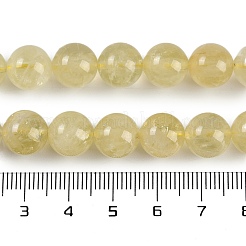 天然レモンクォーツ（加熱）ビーズ連売り  ラウンド  10~10.5mm  穴：1.2mm  約37~38個/連  37.5~38cm&nbsp;G-H062-A01-03