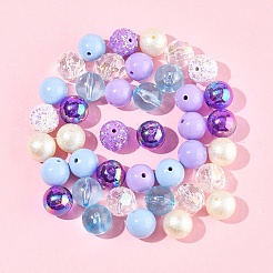 40個8スタイルアクリルビーズ  ラインストーン付き  ラウンド  ミックスカラー  19~20x18.5mm  穴：2.5~3mm&nbsp;OACR-FS0004-11