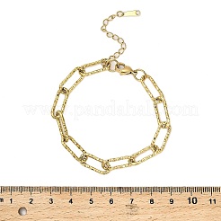 女性用304ステンレススチールペーパークリップチェーンブレスレット  ゴールドカラー  6-7/8インチ（17.5cm）&nbsp;LS-BJEW-Q040-02G