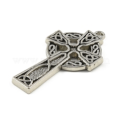 合金のチベット風チャーム  クロスチャーム  アンティークシルバー  57x30.5x3.5mm  穴：3mm&nbsp;PALLOY-A027-01AS