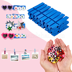 DIY木製クリップ作りキット  染色された木製のクラフトペグクリップを含む  アクリルビーズ  樹脂カボション  手作りのポリエステル製オーナメントアクセサリー  ミックスカラー  35x7x10mm&nbsp;DIY-SP0005-11