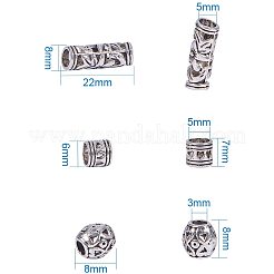 チベット風合金ビーズ  アンティークシルバー  74x73x25mm&nbsp;PALLOY-PH0012-21