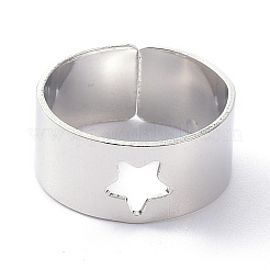 アロイアジャスタブルリングセット  カップルリング  スター  プラチナ  2~9mm  内径：17~18mm  2個/セット&nbsp;RJEW-D001-09P