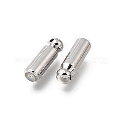 真鍮製ラペルピンエンドキャップ  ブローチピン用ゴム栓  コラム  プラチナ  13.5x4mm  穴：1.2mm&nbsp;FIND-Z123-01P