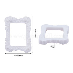 樹脂オープンバックベゼル  フォトフレーム形状  ホワイト  47~48x34~35x7mm&nbsp;CRES-CJ0001-06