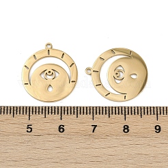 ステンレスペンダント201個  レーザー切断  ナザールボンジュウのチャーム  ゴールドカラー  20x17.5x1mm  穴：1.2mm&nbsp;STAS-U052-02B-G
