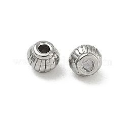 304ステンレススチールビーズ  ランタン  ステンレス鋼色  4.5x4mm  穴：1.4mm&nbsp;STAS-D204-31P