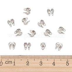 変色しにくい316サージカルステンレススチールボールチープ  カロット終了  クラムシェルノットカバー  6x4mm  穴：0.5mm&nbsp;STAS-I015-05