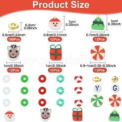 クリスマスDIY手作りポリマークレイ＆アクリル＆CCBプラスチックビーズファインディングキット  ミックスカラー  6x0.5mm  穴：1.8mm&nbsp;DIY-YW0017-62