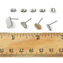 201 & 304 ステンレススチール製イヤリング金具  カン付き  混合図形  ステンレス鋼色  8~13.5x5~13.5mm  穴：1~1.6mm  ピン：0.8mm&nbsp;STAS-FS0001-48B