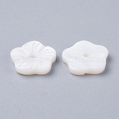 天然淡水シェルビーズ  花  10x2mm  穴：1.2mm&nbsp;X-BSHE-I016-06