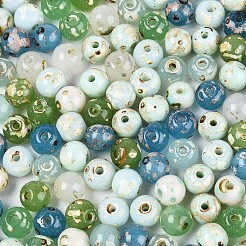 ピカソ ベーキングペイント ガラスシードビーズ  ラウンド  ミックスカラー  6~6.5mm  穴：1.2~1.6mm  約1550個/ポンド&nbsp;SEED-N007-38A-04
