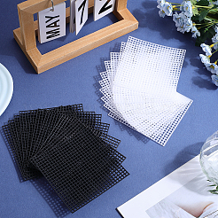 20枚 2色 正方形プラスチックメッシュキャンバスシート  刺繍用  アクリル毛糸クラフト  ニットとかぎ針編みのプロジェクト  ミックスカラー  99x99x1.2mm  10個/カラー&nbsp;DIY-GF0009-67