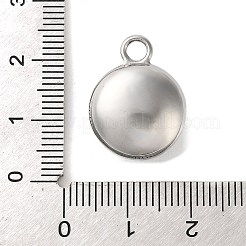 オパールペンダント  304ステンレススチール製半円形チャーム  ステンレス鋼色  20x15.5x8.5mm  穴：2.5mm&nbsp;STAS-L022-398D-P
