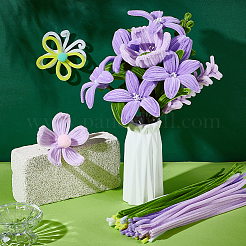 DIYぬいぐるみスティック500個  紙製フローラル粘着テープ2ロール付き  鉄製の花の茎付きプラスチック20個  ホットメルトプラスチックグルースティック5本  花芯1束  ミックスカラー  295~300x7.5mm&nbsp;DIY-PB0001-29
