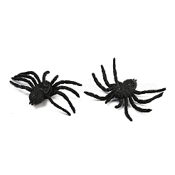 PVCプラスチックシミュレーションクモおもちゃモデル  ハロウィーンの装飾用  ブラック  47~54x76~87x12.5~13mm&nbsp;DJEW-K032-01A