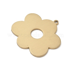 ステンレスペンダント201個  花のチャーム  レーザー切断  ゴールドカラー  25.5x25x1.5mm  穴：1.5mm&nbsp;SA-CBA9671-14G