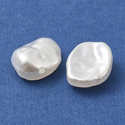 ABSプラスチックパール調ビーズ  ナゲット  ホワイト  15.5x12x5.5mm  穴：1.6mm  約877個/500g&nbsp;KY-I009-11