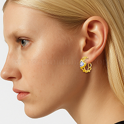 2ペア2色合金ラインストーンスタッドピアス  ハート  ミックスカラー  21.5x8.5mm  1対/カラー&nbsp;EJEW-HY0001-60