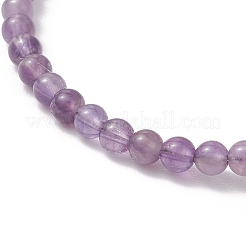 天然アメジストビーズのカフバングル  女性のためのトルクバングル  真鍮のビーズで  内径：2.15インチ（5.45cm）&nbsp;BJEW-JB13328-02