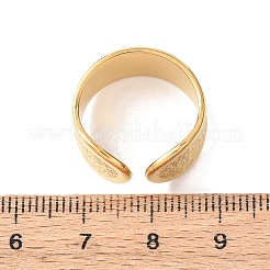 女性用304ステンレススチールオープンカフリング  イオンプレーティング（ip）  18KGP本金メッキ  8.5mm  内径：17.4mm&nbsp;RJEW-K309-22G